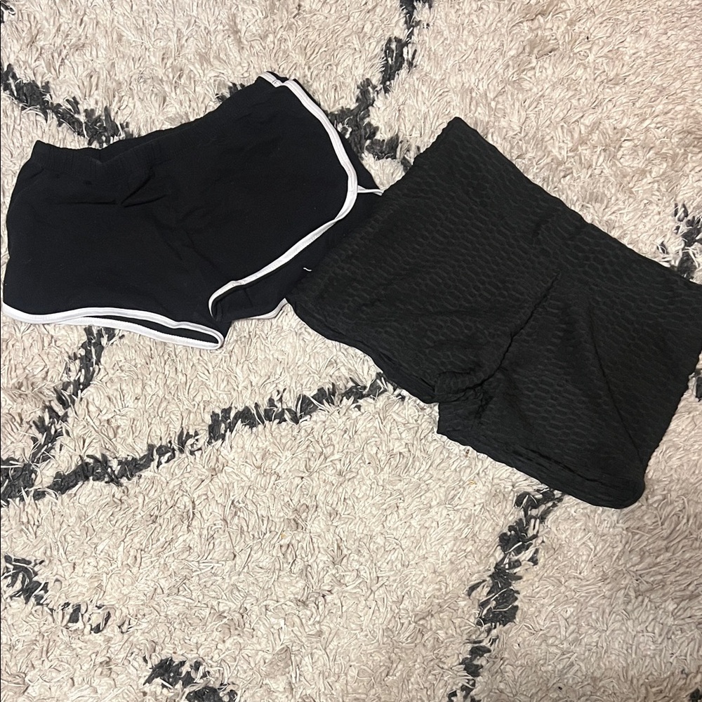 Black Athletic Shorts with White Trim